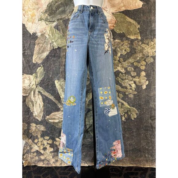 Anthropologie Blue Straight Leg Jeans with Embroidered Details
Size 28 Tall - Picture 15 of 15